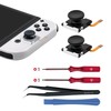 Mcbazel Switch/Switch Lite用のHall効果アナログジョイスティック ドリフト対策 2枚入り スイッチライト スティック交換修理部品 修理ツールキット付き-ブラック