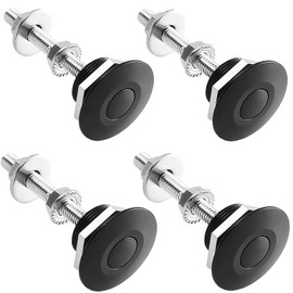 STETION Quick Release Latch License Plate Lock Clip 4Pcs 1.25" Diameter Aluminum Alloy Car Hood Pins Lock Clip Kit for Bumper Hood License Plate (4 Pack - Black)