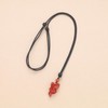 Koai Fox Natural Stone Amulet Power Stone Necklace, red agate,