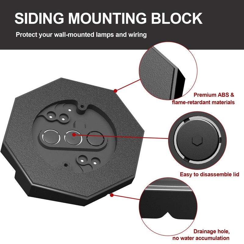 Yqwwda 2 Pack Vinyl Siding Light Mounting Block, 1/2 Inch