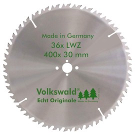 Volkswald ® HM Saw Blade LWZ 400 x 30 mm Z= 36 Circular Saw Blade Alternating Tooth Precision Saw Blade with Chip Deflector for Hardwood Natural Wood Firewood Glued Wood Chop Saw Rocker Saw Table Saw
