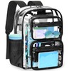 Heavy-Duty Clear Backpack for School and Work, Large Transparent Bag
