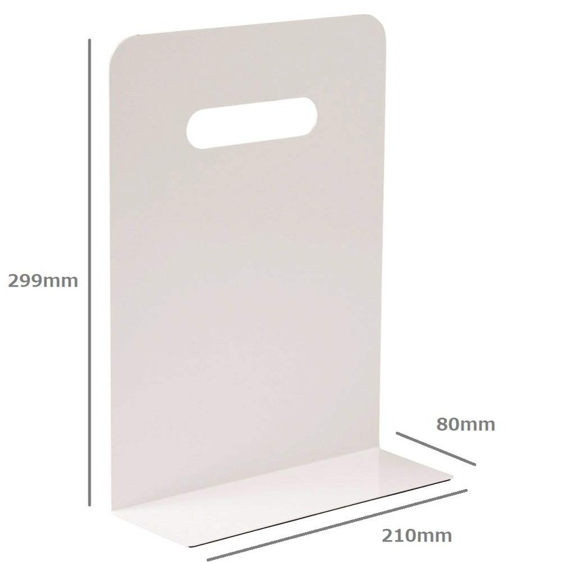 Lihit Lab A7351-0 Bookend Bookend, High Type, Magnet, L-Shaped, White