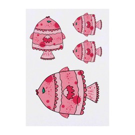 Azeeda 4 x 'Hübscher Fisch' Temporäre Tattoos - Wasserfest, Hautfreundlich & Ungiftig · Transfers in Verschiedenen Größen (TO00073736)