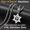 Star of David Necklace for Men Stainless Steel Wheat Chain