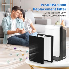 ProHEPA 9000 Replacement Filter for VEVA ProHEPA 9000 Air Puri fier, Including 2 True HEPA Filters & 6 Carbon Filters