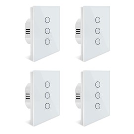 Alexa rolladenschalter, WLAN Rolladenschalter, Smart Jalousien Schalter mit Touch Panel Kompatibel mit Alexa und Google Home, APP Steuerbar und Timer-Funktion, 4Pack