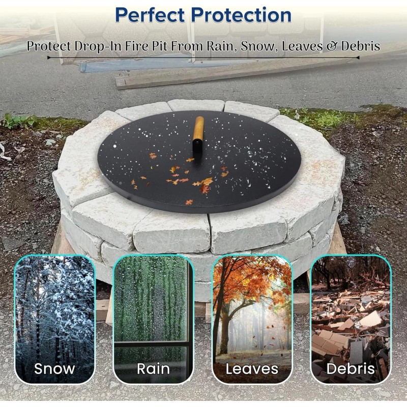 FEBTECH Fire Pit Snuffer Lid 22'' - Perfect Fit for