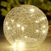 Crackle Globe LED Lamp Battery Operated with Timer, Lighted Glass