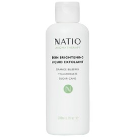 Natio Australia Skin Brightening Liquid Exfoliant 200ml - Gentle Daily AHA & BHA Liquid Exfoliant - Salicylic Acid Glycolic Acid & Hyaluronate - For Blackheads, Pores and Fine Lines - Made in Australia