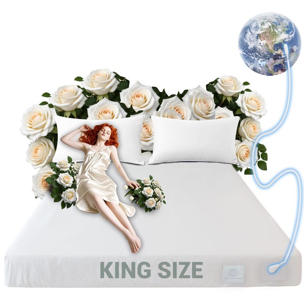 UNIHYK Grounding Sheets King, 90% Organic Cotton + 10% Silver