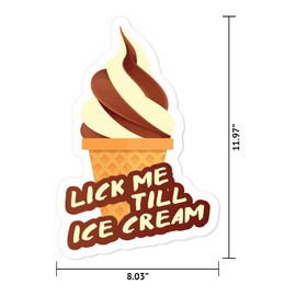 MIGHTY SKINS MightySkins Lick Me Till Ice Cream Peel and Stick Art Removable Cute Stylish Funny Cartoon Dorm Room Decor Vinyl Wall Decals Sticker, 12" On Its Longest Side