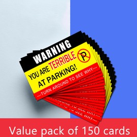 150Pieces Bad Parking Cards You are Terrible at Parking Cards Funny Parking Violation Cards,3.5 x 2 Inch