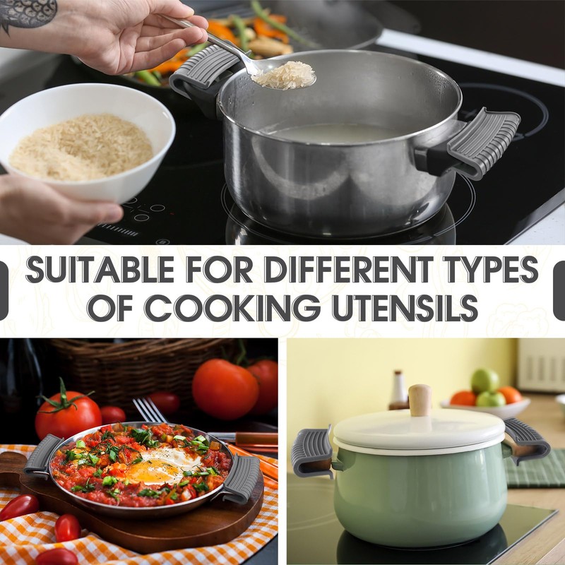 Patelai 4 Pcs Silicone Assist Hot Pan Handle Holder Pot