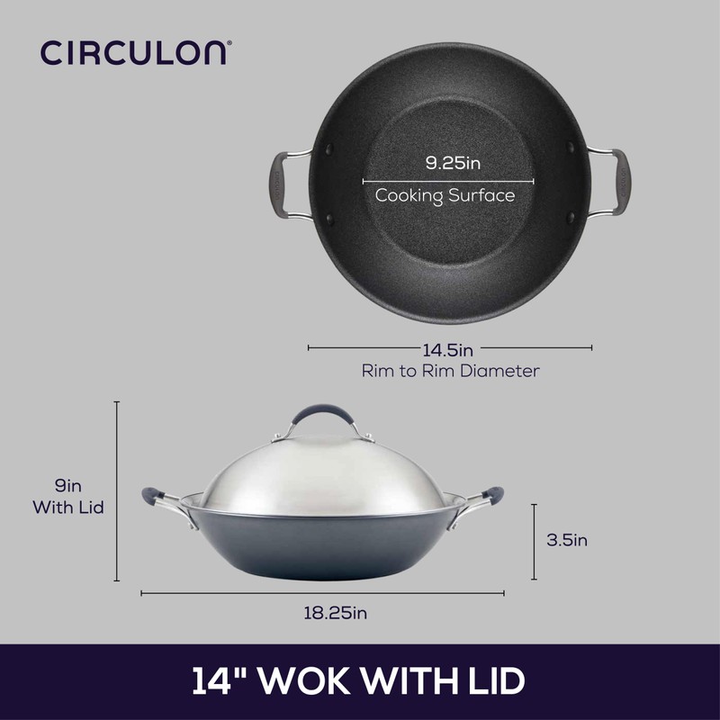 Circulon A1 Series with ScratchDefense Technology Nonstick Induction Wok with