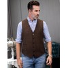 Solovedress Wool Suit Vest, Formal Regular Fit, Gray, XS