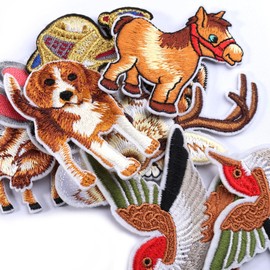 Attuslla 18 PCS Animals Iron on Patches Embroidered Patches Sew on Applique Patch for Dress Jeans Pants Hats, Repairing and Decorating