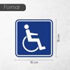 '"Gehbehinderung Wheelchair, Square, different sizes, Art. _ 079 außenklebend for