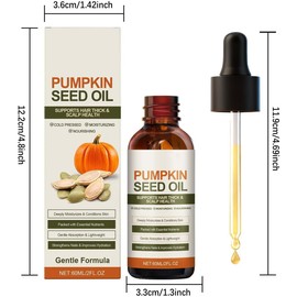 Aceite Capilar de Semillas de Calabaza Prensado en Frío, se Absorbe Rápidamente, Nutre el Cabello Seco y Alisa las Puntas Abiertas, Apto para el Cuidado del Cabello, las Uñas y el Cuerpo, 60 ml (2 pc)
