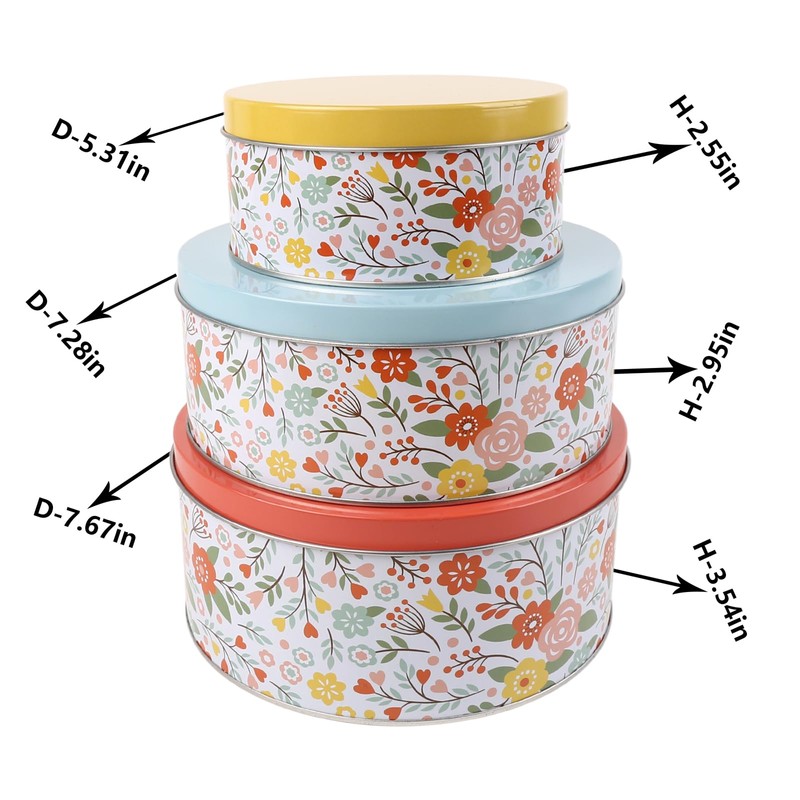 PHILPETY Decorative Flower Storage Box Rural Tin Gift Box Tinplate