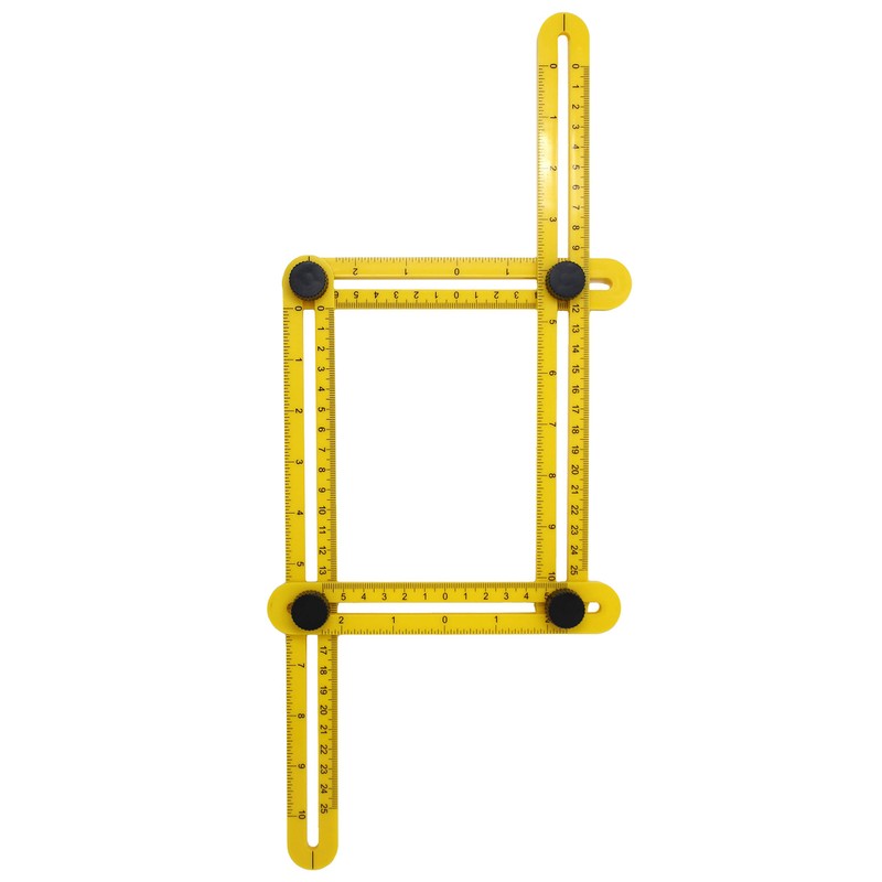 VViViD Heavy-Duty Adjustable Ruler (Multi-Angle 4 Holder Yellow Plastic)