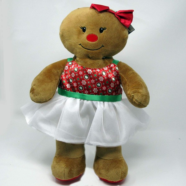 Build-A-Bear workshop BABW Gingerbread Girl Plush in Red and White