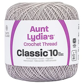 Coats Crochet 154-435 Aunt Lydia's Crochet, Cotton Classic Size 10, Silver