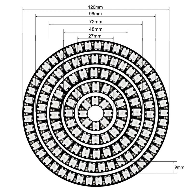 WS2812b Led Ring Addressable 8/16/24/35/45Leds 5050 RGB Led Diode Ring