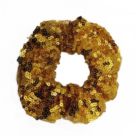 Whakano Pack of 1 Sequin Hair Bobbles for Women, Scrunchies Hair Rings Hair Accessories, Hair Accessories, Hold Elastic Thick Bands, Headband for Ponytail Holder, Yellow