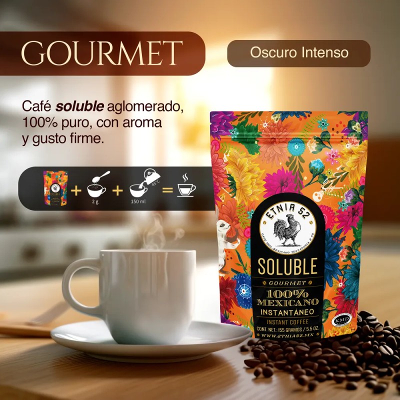 Café Soluble Instantáneo Y Aglomerado, Etnia 52 - 155 Gr