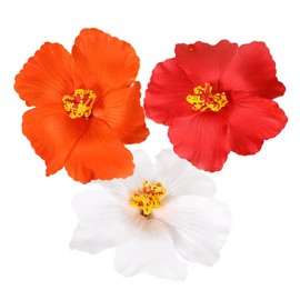 FRCOLOR Red Hawaiian Flower Hair Clip Plumeria Hairpin Artificial Flower Headpiece for Women Girls Holiday Beach Party