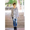 Tickled Teal Women's Long Sleeve Casual Loose Sweater Outerwear, Leopard