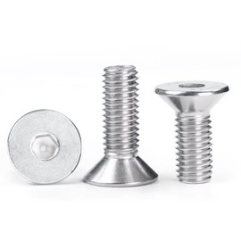 M4-0.7 * 6mm Flat Head Socket Cap Screws,M4x6mm Flat Head Screw, Stainless Steel Countersunk Bolts,Full Thread Screw,Allen Hex Drive Drive Type, Bright Finish, Coarse Thread UNC (M4*6mm-50pcs)