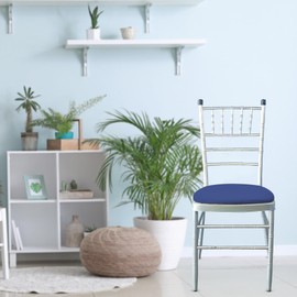 WedDecor Stretch Chair Seat Covers Spandex Dining Chair Pad Slipcovers for Chiavari, Removable Washable Elasticated Cushion Protectors Kitchen Chair Seat Pad Protector, Royal Blue 20pcs