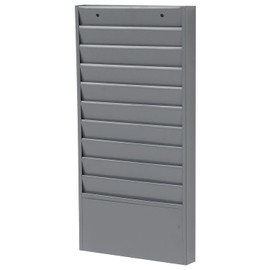 Steel Medical Chart Hanging Wall File Holder, 10 Pockets, Gray