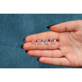 Solid 14K White Gold Round Solitaire Simulated-Tourmaline-Birthstone Minimalist Stud Earring with Comfort Screw Backing (3mm, 10-October)