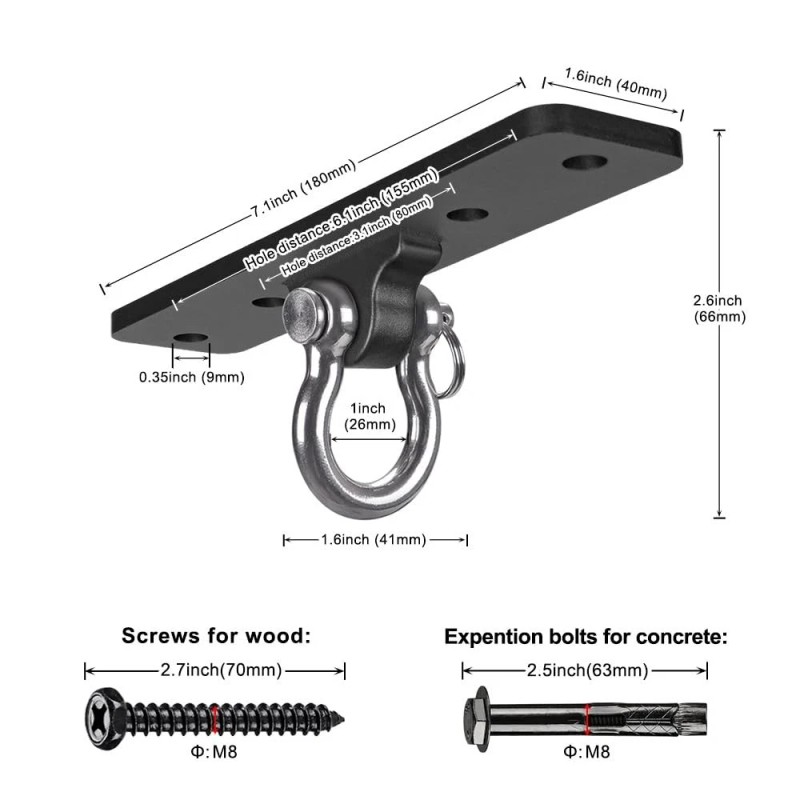 Dolibest Ceiling Mount Swing Hanger Heavy Duty Swing Set Hook