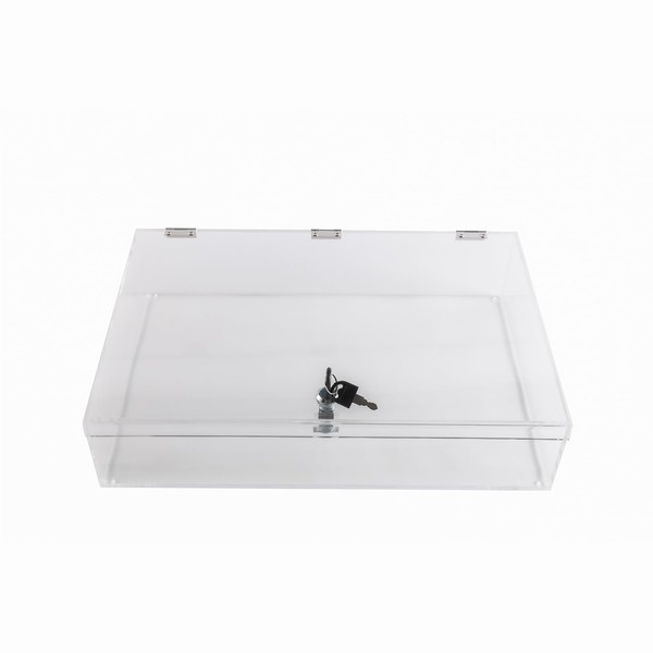 CiaoHER Acrylic Locking Display Box with Two Keys, Clear Countertop