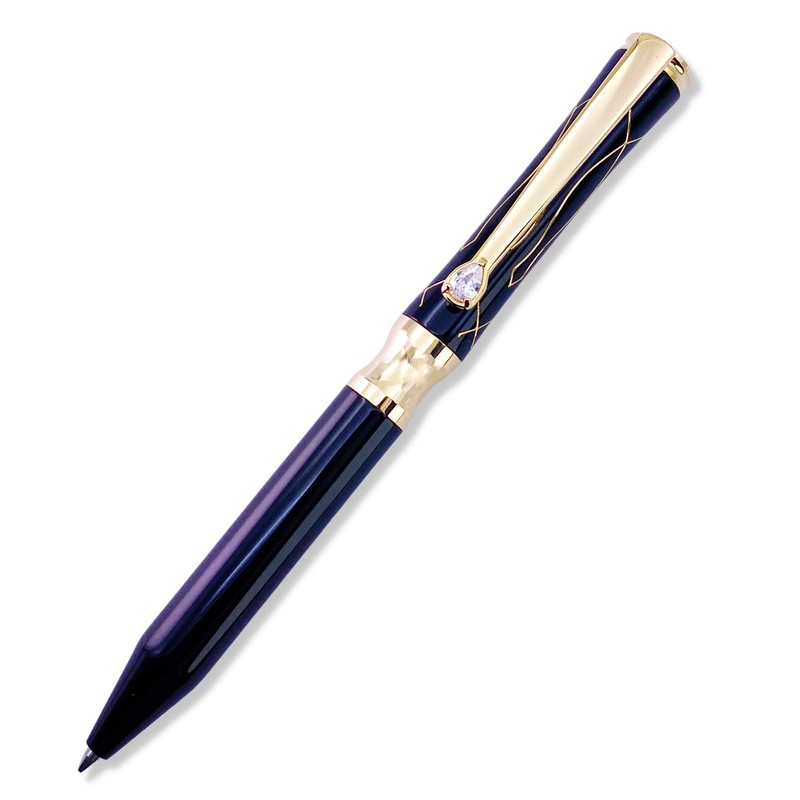 LACHIEVA LUX Black Elegant Crystal Executive Metal Ballpoint Pen with