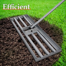 FAHKNS 30 Lawn Leveling Rake, Yard Leveling Tool with Extended 76.5 Long Handle, 30×10 Heavy Duty Tool for Leveling The Compost Sand Mulch in Garden Backyard Farmland Golf Course