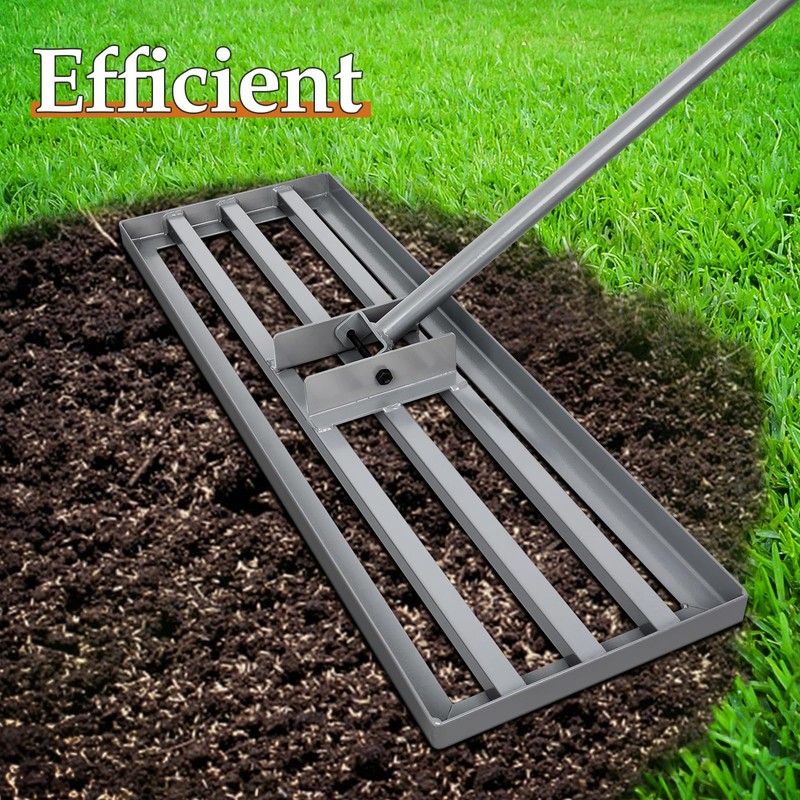 FAHKNS 30 Lawn Leveling Rake, Yard Leveling Tool with Extended