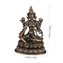 Ciieeo Retro Brass Buddha Statue Figure Tara Goddess Ornament for Home Office Decor Buddhist Statuette Art Lovers and Collectors