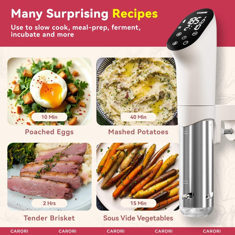 Carori Sous Vide Machine 1100W, Sous Vide Precision Cooker, Ultra