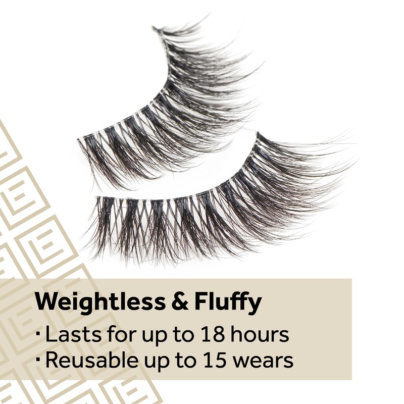 Eylure False Lashes, Luxe Cashmere No. 8 with Adhesive Included,