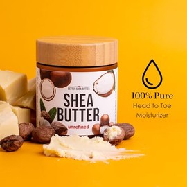 Better Shea Butter Manteca de karité cruda – Manteca de karité africana 100% pura sin refinar para el cabello – Hidratante de piel para cara, cuerpo y para hacer jabón base y loción batida de