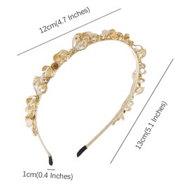 scicent Women's Rhinestone Headband Bridal Headbands Vintage Crystal Headband Girls Glitter Pearl Headbands for Parties Weddings and Dates Used - 28909