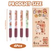 Erasable Gel Pens 4Pcs Lovely Capybara Gel Pen with Soft