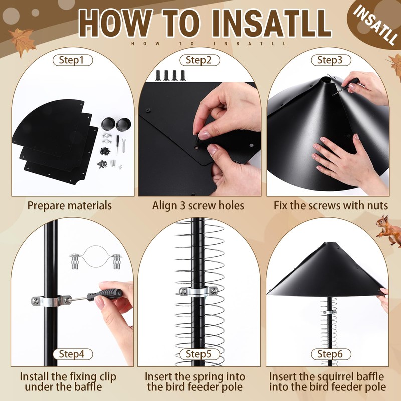 Shimeyao 19 Inch Squirrel Baffle and Squirrel Barrier Spring Device