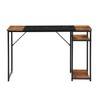 FurnitureR 55 inch Study Writing Table with Storage Shelves Space