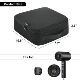 Hair Dryer Carrying Bag Travel Hairdryer Storage Bag Fits 1600W Ionic Blow Dryer and Styler Attachments, Universal Blowdryer Organizer with Mesh Pocket for Portable Hair Dryer and Styling Accessories